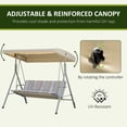 thumbnail image 4 of Outsunny 3-Seat Patio Swing Chair, Outdoor Porch Swing Glider, Light Brown, 4 of 10