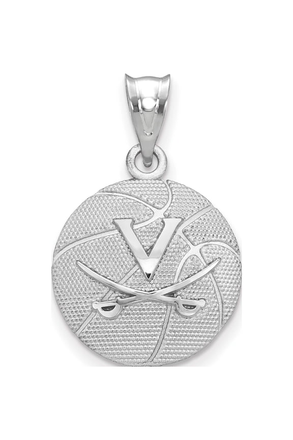 Sterling Silver University Of Virginia Basketball Pendant (25 X 16) Made In United States ss507uva