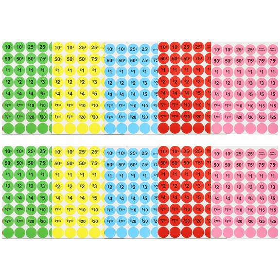 Raindrops 10 Sheets of Adhesive Price Signs Supermarket Stickers Sale Pricing Stickers Sale Price Stickers