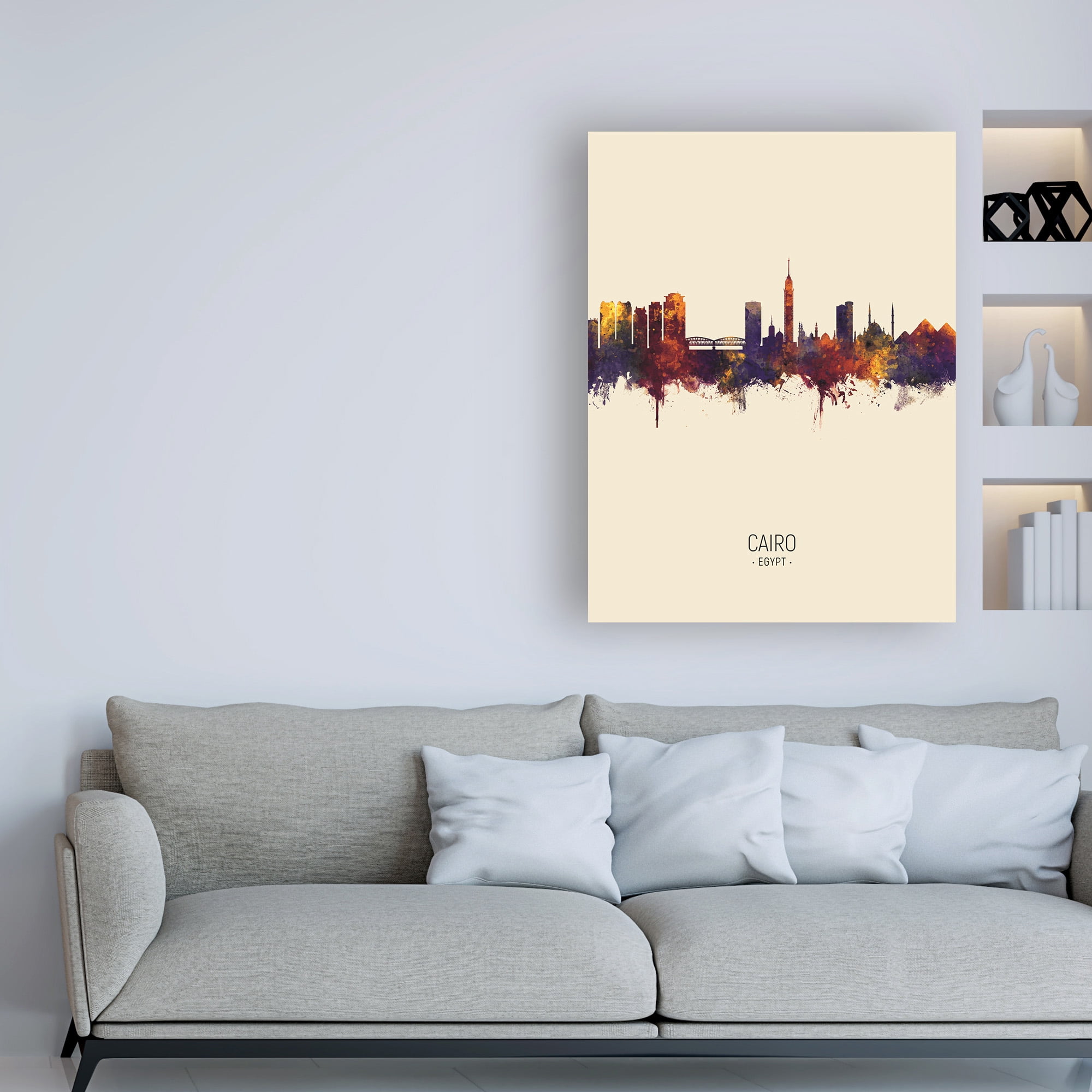 Trademark Fine Art 'Cairo Egypt Skyline Portrait III' Canvas Art by Michael Tompsett