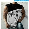 thumbnail image 4 of Vivianyo HD Men's Sleeveless Vest Top Summer Men Casual Fashion Patchwork Printing Pullover Round Neck Sports Tank Tops, 4 of 6