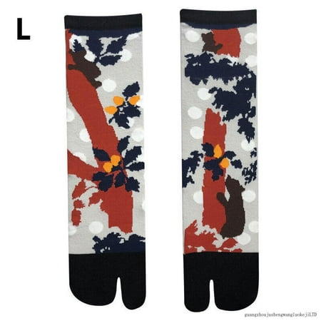 

Women Japanese Style Flower Tabi Socks Kimono Clog Geta Flip Flop Split Toe Sock