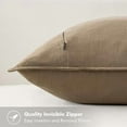 thumbnail image 3 of Decorative Linen Euro Sham Pillow Covers 24x24 Khaki Boho Farmhouse Neutral Winter Couch Throw Pillows for Bed Pack of 2 Accent Modern Pillowcase Sofa Livingroom Home Decor, 3 of 6