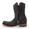 thumbnail image 2 of The Western Shops Men's Leather Mid-Calf Boots, Square Toe with Python Print, Full Side Zipper, Leather Sole, 2 of 5