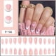 thumbnail image 4 of Parche para uñas con forma de gota de agua rosa y almendra, lindo parche para uñas con corte de viento, mejora de uñas postizas (24PCS), 4 of 6