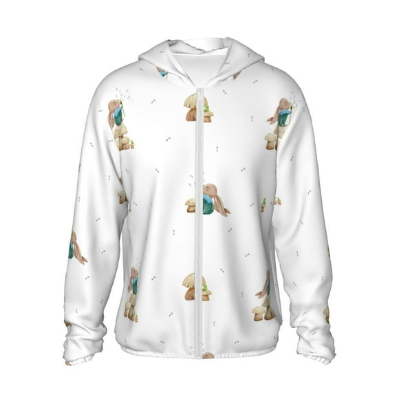 Vsdgher Sweat à Capuche Imprimé Pissenlits Lapin pour Hommes Femmes, Protection Solaire Manches Longues pour Pêche Course Natation-TTG