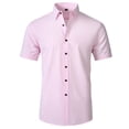 thumbnail image 4 of COSFO Summer Button Up Short Sleeve Shirts for Men Work Shirts Slim Fit Collared Solid Business Casual Tops, 4 of 5