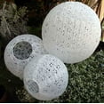 thumbnail image 2 of 2 Pcs Paper Lanterns Paper Lantern Trio Round 6 & 8 & 10 Inch Lace WHITE, 2 of 3