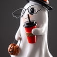 thumbnail image 7 of Halloween Ghost Figurine, Nerd Ghost with Hot Drink, Funny Ghost Statue Halloween Decor for Gift, Cute Spooky Tabletop Ornament for Home, Mantle, Desk & Party Decoration, 7 of 7