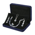 thumbnail image 4 of Womens 4 Pc Water Drop Jewelry Set, 925 Sterling Silver, Sapphire CZ, Ring 7, 4 of 5