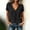 Black, variant on ITSAME Womens Cotton Linen Tops Short Sleeve V-Neck Shirts Ladies Loose Casual Blouses Light Blue Size S
