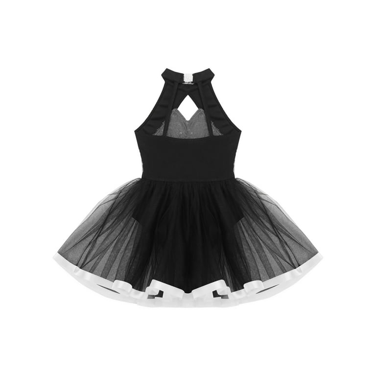 IEFIEL Kids Girls Sequins Latin Jazz Dance Costume Ballet Tutu
