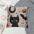 thumbnail image 2 of PHYHOO Happy Halloween Cute Ghost Pink Throw Pillow Covers, Flowers Cushion Case for Sofa Couch, 2 of 5