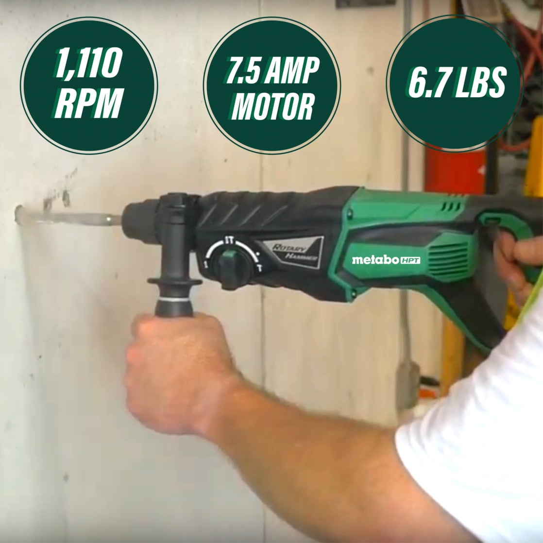 Metabo HPT 1-In SDS Plus Rotary Hammer Drill, DH26PF