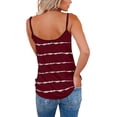 thumbnail image 3 of Camisa con tirantes finos y cuello en V para mujer, informal, holgada, transpirable, con estampado de rayas, para verano, 3 of 5