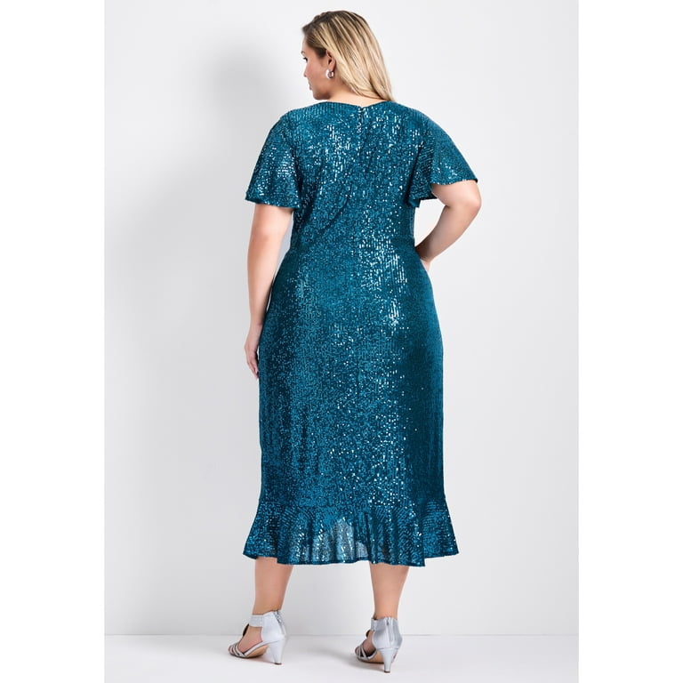 Green Blue Sequin Wrap Dress Buy Sosandar Blue Ombre Sequin Wrap Front Dress  From Next USA