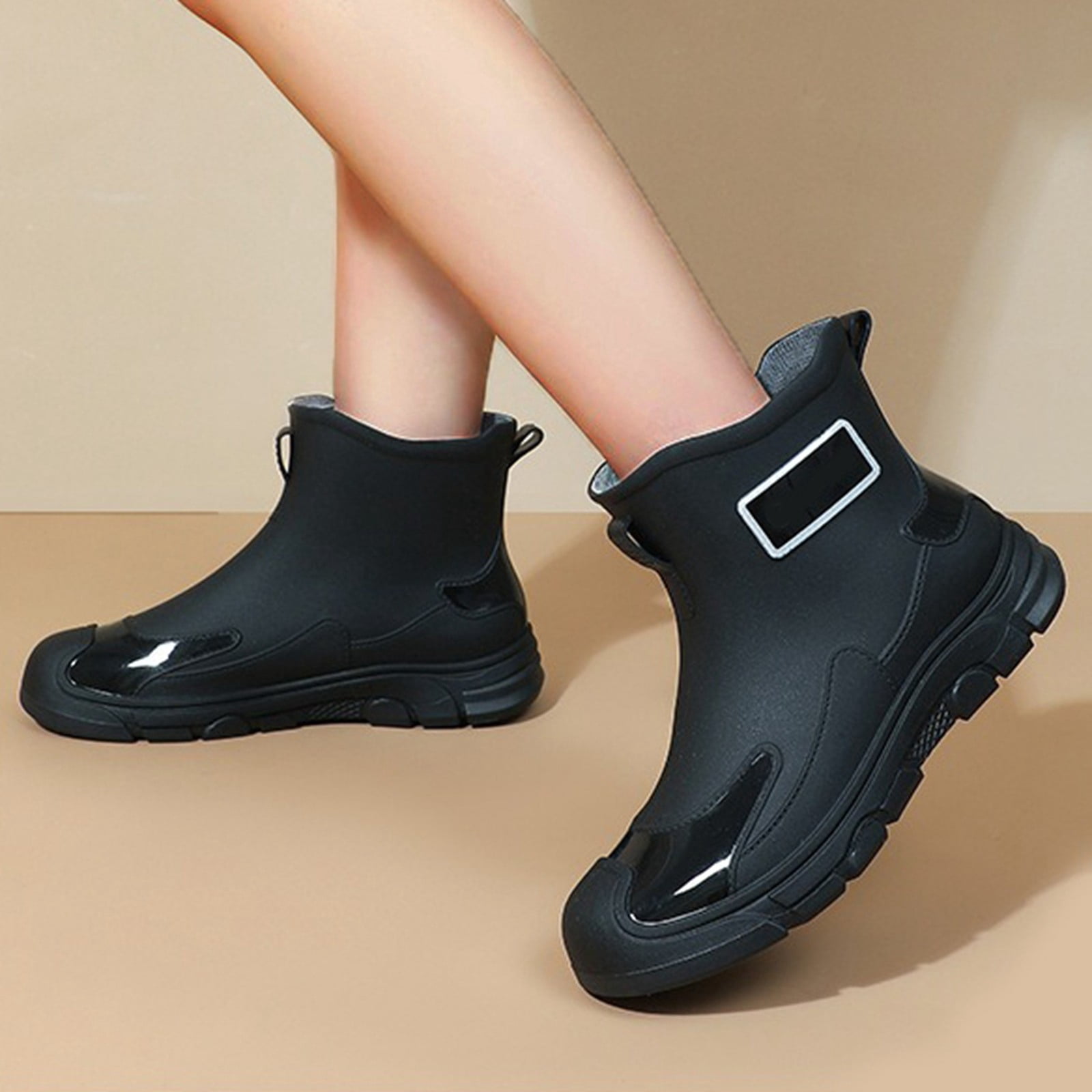 Sunbona Fashionable Women's Rain Shoes Summer Short Ankle Boots Casual Footwear For Everyday Use Rain Boots Collar Gardening Boots Ultra Lightweight Portable Garden Shoes