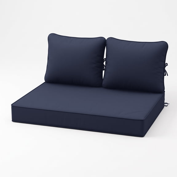 Kimunuk Outdoor Loveseat Cushion Set, 46" x 26" x 5" Waterproof Patio Furniture Cushions for Couch Bench Swing, Navy