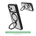 thumbnail image 2 of onn Phone Case with Ring Kickstand for iPhone 18 Pro / 17 Pro, MagSafe Compatible, Rotating Kickstand - Frosted Clear/Black, 2 of 8