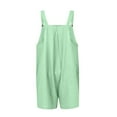 thumbnail image 3 of Defitshape Women's Summer Jumper Cotton Romper Cute Comfy Casual High Waist Soft Pocket Button Loose Playsuit Style16 12, 3 of 4