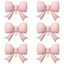 6pcs Pink Bow Balloons, Bow Tie Balloon, Bow Themed Party Decorations for Wedding, Engagement, Baby Shower, Romantic Event Decor