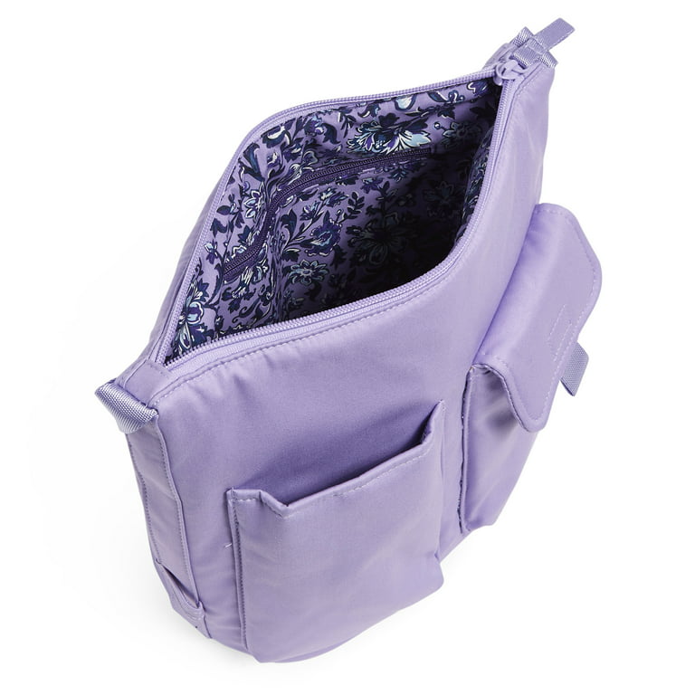 Vera Bradley Women's Recycled Cotton Utility Bucket Crossbody Bag Lavender  Petal 