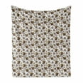 thumbnail image 1 of Dia De Los Muertos Soft Flannel Fleece Blanket, Mexican Themed Pattern with Sugar Skulls Flowers and Maracas, Cozy Plush for Indoor and Outdoor Use, 50" x 70", White and Multicolor, by Ambesonne, 1 of 6