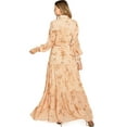 thumbnail image 3 of Flying Tomato Women's Collar Neckline, Long Sleeve Floral Maxi Dress (Peach, X-Small), 3 of 5