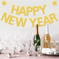 thumbnail image 3 of Banner de feliz año nuevo dorado 2024 con purpurina de estrella 2025 Nochevieja, suministros de decoraciones artísticas (12 * 15 cm), 3 of 5