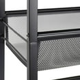 Rustic 3Tier Metal Wire Storage Kitchen Cart on Wheels, Black by