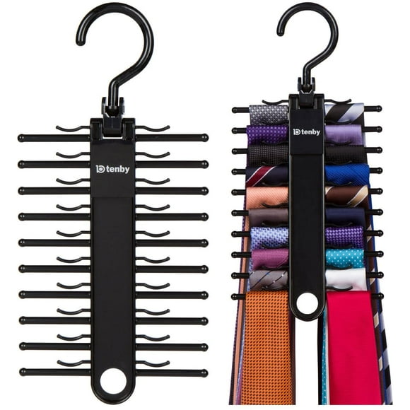 2-PACK Tenby Living Black Tie Rack, Organizer, Hanger, Holder - Affordable Ti...