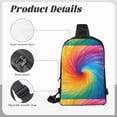 thumbnail image 5 of Chest Bag Dual Pocket 11.8×7.7×2.4in Waterproof Double-Pocket Large Capacity With No Inner Pouch Pockets And Double Drawstrings Darkorchid Tie Dye Background Rainbow Colors (2), 5 of 8