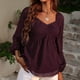 thumbnail image 2 of Tops Para Mujer Blusa Casual Elegante Camisas de Manga Larga Camiseta de Color Sólido Con Cuello en V de Moda Jersey Superior Odeerbi  ODB166157, 2 of 9