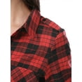 thumbnail image 7 of MODA NOVA Junior's Check Roll Up Sleeves Flap Pockets Brushed Shirt, 7 of 7