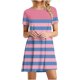 thumbnail image 1 of Vestido de Manga Corta para las Mujeres Casual Impreso Cuello Redondo, Vestido de las Señoras para la Primavera Y el Verano de Uso Diario, 1 of 9