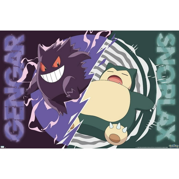 Pokémon - Gengar Snorlax Battle Wall Poster, 22.375" x 34"