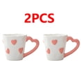 thumbnail image 3 of 2pcs Valentine's Day Heart Ceramic Couple Mug - Romantic Coffee/Tea Cup for Couples, Top Romantic Valentine Pick, Festive Winter Holiday Mug for Home & Office, Romantic Gifting Essential, Pink, 3 of 7
