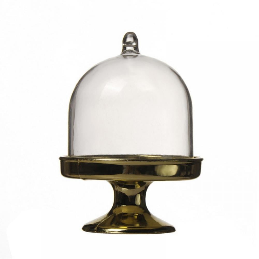 12 Packs Mini Cake Plate with Lid, Plastic Cupcake Stand Dome Cover