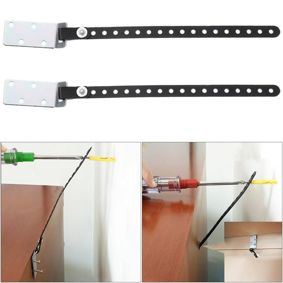 Milisten 2Pcs Home Furniture Strap Black Heavy Duty Furniture Safety Anchors for Secure Stability