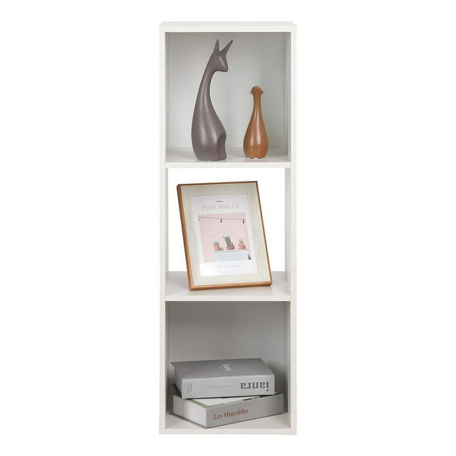 Juggernaut Storage 3-Cube Wood Storage Shelf Bookshelf Organizer, White