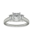 thumbnail image 1 of 1.00 T.C.W Princess Shape Natural Diamond Latest Design Three Stone Wedding Ring for Ladies Solid 950 Platinum Size 8, 1 of 6