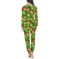 thumbnail image 4 of Renewold 2pcs Adult Pajamas Women Christmas Xmas Ball Candy Canes Long Sleeve Sleepwear Nightwear Breathable Athletic Clothing Vacation Lounge Set Size 3XL, 4 of 5