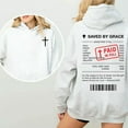 thumbnail image 4 of Jesus Paid It All Receipt Romans 6:23 Funny Christian Pullover Hoodie, Cross Graphic Faith-Based Hooded Sweatshirt for Men and Women, Sizes S–5XL, 4 of 7