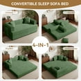 thumbnail image 4 of Daluvenix 4-in-1 Folding Convertible Sofa Bed 81 Inch Oversized Corduroy Upholstered Boneless Couch Loveseat Sleeper with Pull Out Bed Green, 4 of 10