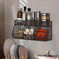 thumbnail image 4 of TIMIFIS Draining Pad Kitchen Shelf Ginger and Garlic Spice Rack Without Punching Shelf Wall Spices Multifunctional Household Storage Gods Kitchen Gadgets, 4 of 6