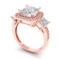 thumbnail image 2 of 3.005 ctw 3 Stone Anniversary Ring for Women | Princess Cut Zirconia Diamond | Hyperallergenic Solid 18K Rose Gold, 2 of 5