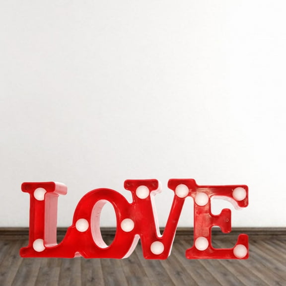 WHAMVOX LOVE Shape LED Neon Sign Night Light Plastic Red Color for Bedroom Decoration 12.5x7 Inches