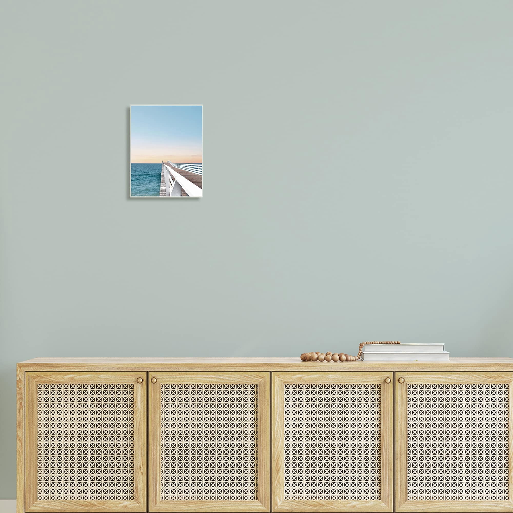 Stupell Industries Beautiful Boardwalk Dock Clear Sky Ocean Breeze , 13 x 19, Design by Natalie Carpentieri