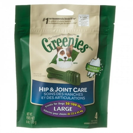 Greenies Hip and Joint Large Dental Dog Treats,6 oz. Pack (4 Treats)