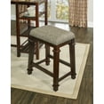 thumbnail image 2 of Linon Kennedy Tweed 24" Backless Counter Stool in Walnut Brown Wood, 2 of 6